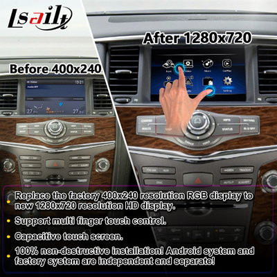 무선 안드로이드 오토 카플레이와 닛산 패트롤 Y62 2011-2017을 위한 자동차 멀티미디어 화면
