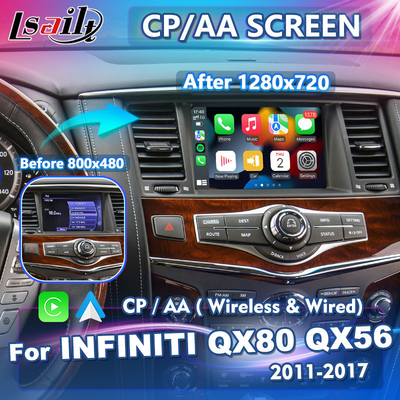 인피니티 QX80 QX56 2011-2017을 위한 무선 안드로이드 오토 카플레이 8 인치 HD 화면