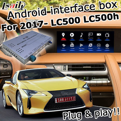 렉서스 LC500 LC500h GPS 네비게이션 박스 비디오 인터페이스 무선 전신 카플레이와 안드로이드 오토 유튜브 구글 플레이