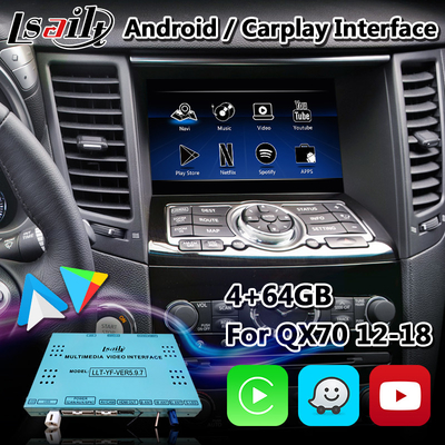 Infiniti QX70 QX50 QX60 Q70을 위한 4+64GB 차 GPS 항법 인터페이스 안드로이드 Carplay