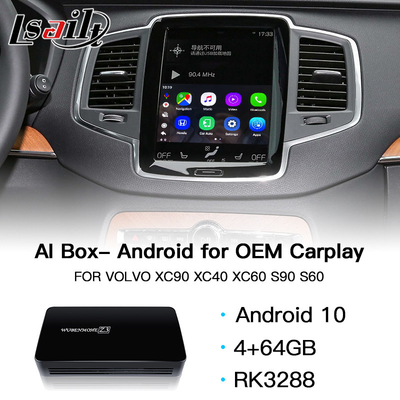 볼보 XC40 XC60 XC90 S90 S60 용 안드로이드 10 64GB GPS 네비게이션 비디오 인터페이스 USB Carplay AI 박스