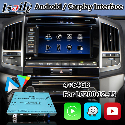 Lsailt Android Auto Carplay가 장착된 Toyota Land Cruiser LC200 2013-2015용 Android 멀티미디어 비디오 인터페이스