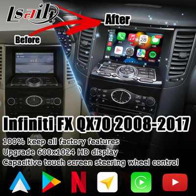 인피니티 QX70 FX35 FX37 HD 화면 업그레이드 무선 카플레이 안드로이드 오토 IT06