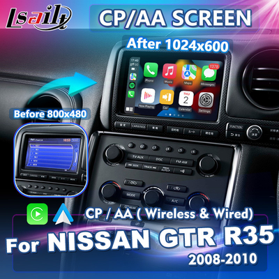 닛산 GTR R35 GT-R JDM 2008-2010을 위한 라이세일트 7 인치 무선 카플레이 안드로이드 오토 HD 화면