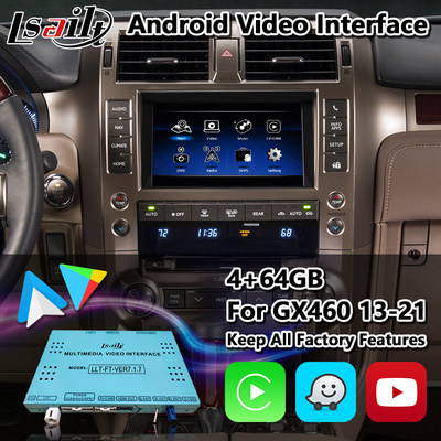 무선 전신 카플레이 GPS 네비게이션과의 렉서스 GX460 안드로이드 멀티미디어 비디오 인터페이스
