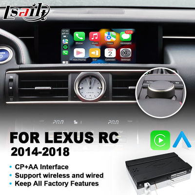 렉서스 RCF RC300 RC200t RC300h RC350 RC 노브 컨트롤 2014-2018 IS RX NX용 Lsailt 무선 카플레이 인터페이스