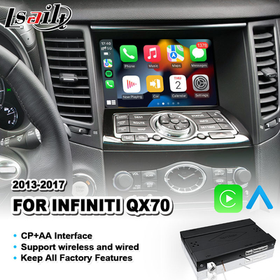 Lsailt 무선 안드로이드 자동 미러링크 카플레이 인터페이스 2013-2017 인피니티 QX70