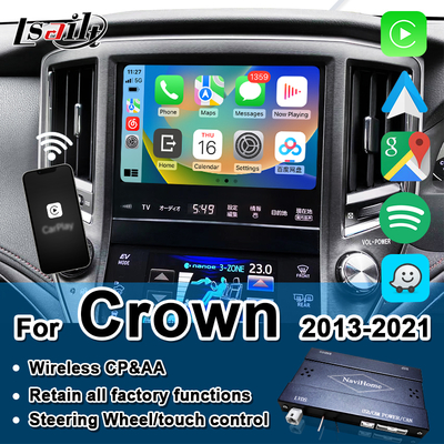 Lsailt 무선 Apple CarPlay 인터페이스 (Crown S210 2013-2016 AWS210 GRS210 GWS214 GWS215 Majesta Athlete Royal Saloon용) 후방 카메라, Android Auto 지원