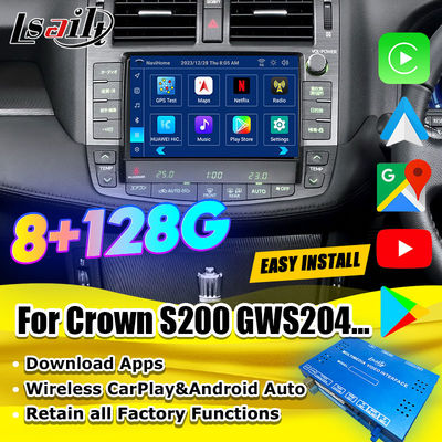 Toyota Crown S200 URS206 2008-2012 모델용 Android 13 멀티미디어 인터페이스, YouTube, NetFlix, Google Map 포함 Android 업그레이드 모듈