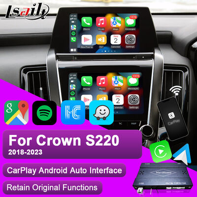 Lsailt Apple CarPlay 안드로이드 자동 모듈 Crown S220 GSW224 2018-2022 통합 휴대 전화 거울, 역 카메라