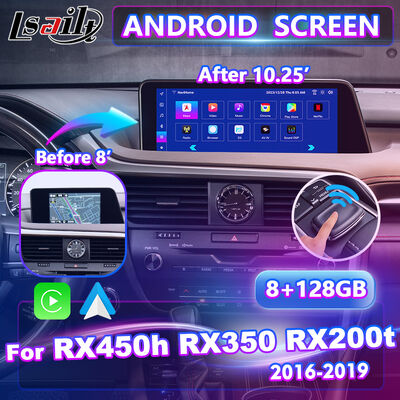 2016-2019 렉서스 RX RX450h RX350 RX200t RX300 RX450L RX350L용 안드로이드 멀티미디어 카플레이 스크린