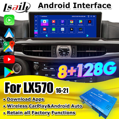 LX570 Lexus RX GX LS NX ES 통합 무선 CarPlay, Android Auto, YouTube, Netflix용 OEM Android 업그레이드 모듈