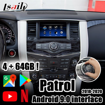 Lsailt 4G Android 9.0 CarPlay 및 YouTube와 멀티미디어 비디오 인터페이스, 2018-2021 Nissan Patrol용 Netflix