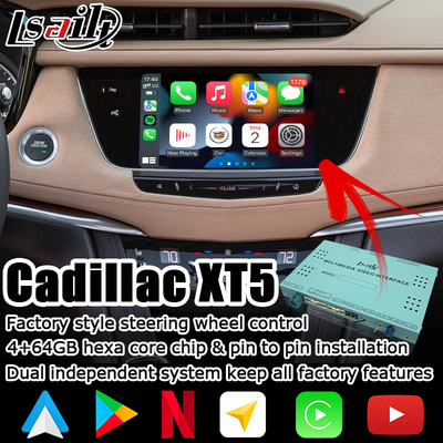 캐딜락 XT5 비디오를 위한 GPS 무선 전신 카플레이 안드로이드 오토 네비게이션 박스 비디오 인터페이스
