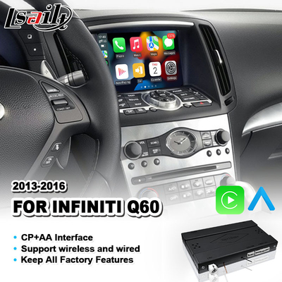Lsailt 안드로이드 오토 CP AA OEM 통합 카플레이 인터페이스 인피니티 Q60 2013-2016