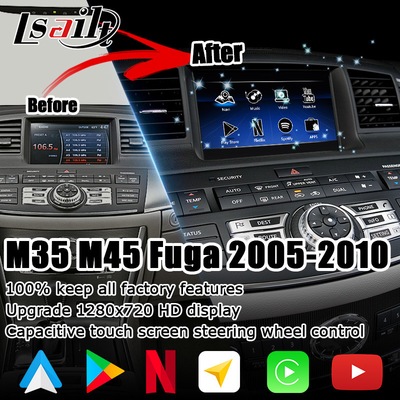 Infiniti M35 M45 Nissan Fuga HD 멀티 핑거 터치 스크린 업그레이드 carplay android 자동 비디오 인터페이스