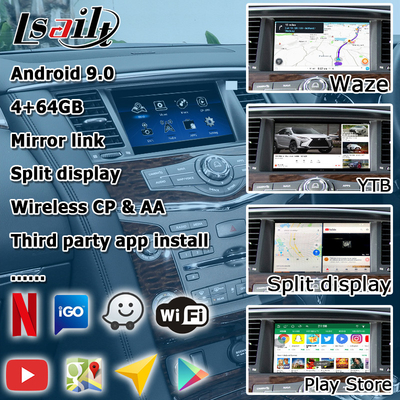 Nissan Patrol Y62 2010-2016 android auto carplay youtube 비디오 인터페이스로 터치 스크린 업그레이드