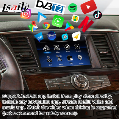 Nissan Patrol Y62 2010-2016 android auto carplay youtube 비디오 인터페이스로 터치 스크린 업그레이드