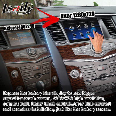 Nissan Patrol Y62 2010-2016 android auto carplay youtube 비디오 인터페이스로 터치 스크린 업그레이드