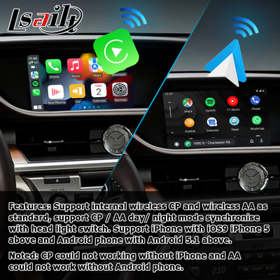 Lexus ES ES350 ES250 ES300h 무선 carplay 안드로이드 자동 스크린 미러링 박스 모듈 Lsailt