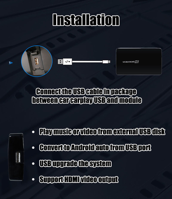 카플레이와 현대 기아자동차를 위한 차 비디오 인터페이스 안드로이드 9.0 AI 박스 USB HDMI