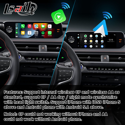 멀티미디어를 반영하는 렉서스 UX200 UX350h 무선 전신 카플레이 안드로이드 오토 스크린