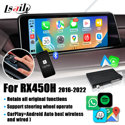 RX450H 2016-2022 RX350용 Lexus CarPlay 인터페이스 무선 Android 자동 지원, 카메라