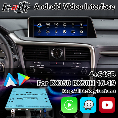 렉서스 RX 450h 200T 350 450L 350L 300 F 스포츠 2016-2019의 Lsailt 안드로이드 카플레이 인터페이스