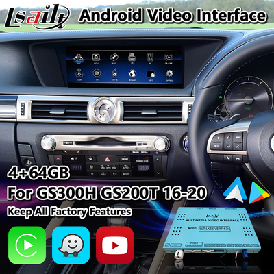 렉서스 GS300h GS200t GS350 GS450h GSF GS L10 2016-2020용 안드로이드 자동차 멀티미디어 인터페이스