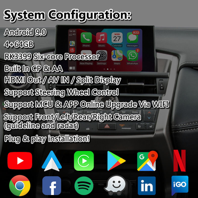 렉서스 NX300h NX200t NX F-스포츠 터치패드 제어 2014-2017용 Lsailt 안드로이드 멀티미디어 비디오 인터페이스