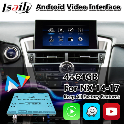 렉서스 NX300h NX200t NX F-스포츠 터치패드 제어 2014-2017용 Lsailt 안드로이드 멀티미디어 비디오 인터페이스