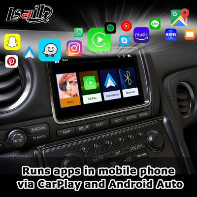 무선 CarPlay 인터페이스 GT-R GTR R35 2011-2017 안드로이드 자동, GPS 내비게이션, 역 카메라 포함