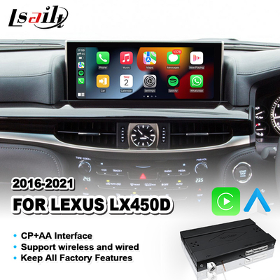 Lexus LX 450d 570 570s VDJ200 J200 2016-2021용 무선 CP AA 안드로이드 자동 카플레이 인터페이스