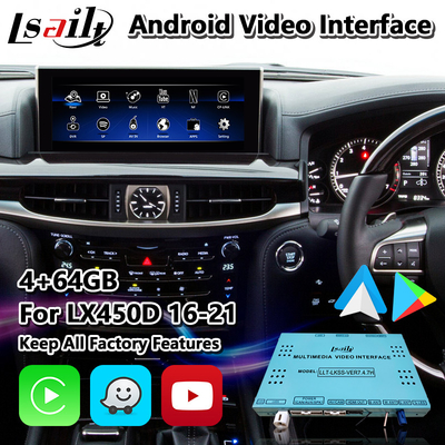 Lsailt 안드로이드 카플레이 비디오 인터페이스 렉서스 LX 450d 570 570s VDJ200 J200 2016-2021