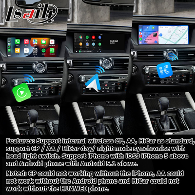 렉서스 GS450h GS350 GS200t GS300h GSF 안드로이드 카플레이 비디오 인터페이스 8+128GB 퀄컴 기반