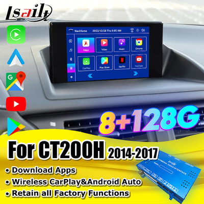 렉서스 CT CT200H 2014-2017용 Lsailt 무선 카플레이 안드로이드 비디오 인터페이스 지원 다운로드 APPs, NetFlix, YouTube