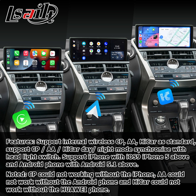 렉서스 NX200t 10.25 터치 스크린 업그레이드 헥사 프로세서 안드로이드 오토 무선 카플레이