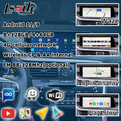 안드로이드 8+128GB Lsailt 렉서스 안드로이드 카플레이 안드로이드 오토 스크린 RX350 RX450h RX300 2.0Ghz 프로세서