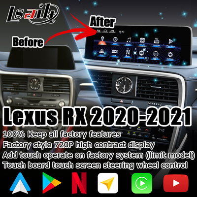 HD 12.3인치 안드로이드 스크린 업그레이드 렉서스 RX350 RX450h Lsailt 안드로이드 오토 카플레이