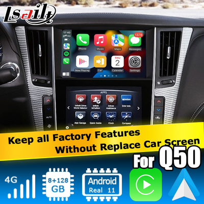 GPS 카플레이 인터페이스, 8+128GB 안드로이드 11 네비게이션 박스 인터페이스 인피니티 Q50 / Q60