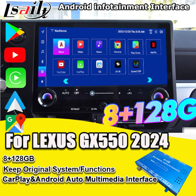 렉서스 GX550 2024 RX NX LX ES를 위한 핀 투 핀 안드로이드 인포테인먼트 인터페이스 유튜브, 넷플릭스, 구글 플레이, 웨이즈 포함