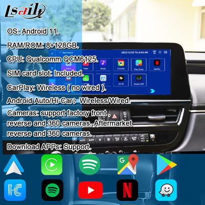 안드로이드 멀티미디어 비디오 인터페이스 RX350h RX500H 2023-2024 NX LX GX ES 넷플릭스, 유튜브, 심 카드 슬롯 포함