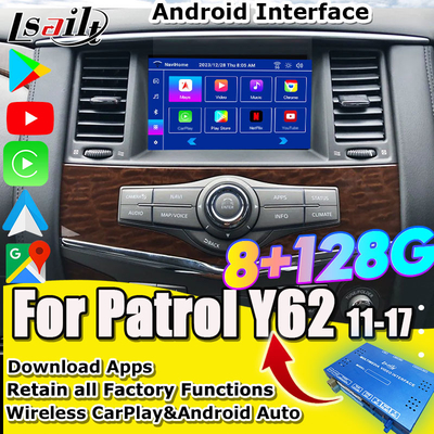 Lsailt 8+128G 안드로이드 13 스마트 인포테인먼트 모듈 닛산 패트롤 Y62 2010-2020 무선 카플레이, 넷플릭스 포함