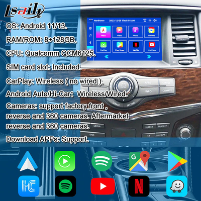 Lsailt 8+128G 안드로이드 13 스마트 인포테인먼트 모듈 닛산 패트롤 Y62 2010-2020 무선 카플레이, 넷플릭스 포함