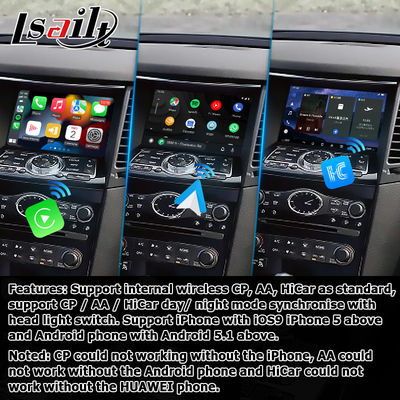 안드로이드 13 내비게이션 자동차 비디오 인터페이스 지원 Waze / Youtube For Infiniti QX70 / FX50 FX35 FX37