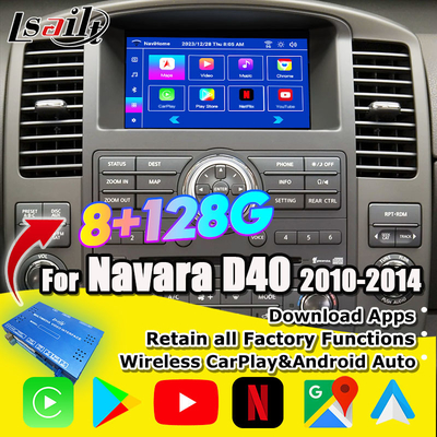 Lsailt 안드로이드 13 스마트 인포테인먼트 인터페이스 닛산 나바라 D40, 패스파인더 R51 무선 카플레이, 넷플릭스