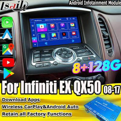 인피니티 EX QX50 2008-2017용 Lsailt 8G 안드로이드 인포테인먼트 모듈 무선 카플레이, 유튜브, 넷플릭스 포함