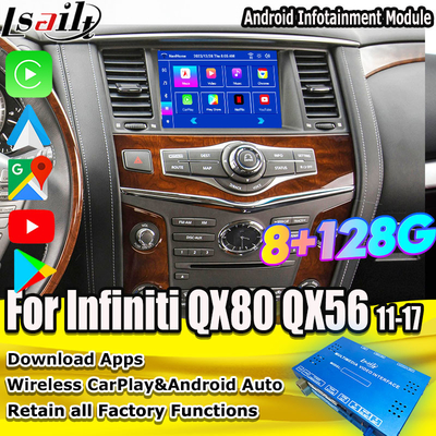 인피니티 QX80 QX56 닛산 파트롤 20100-2021 무선 카플레이 인터페이스, 유튜브