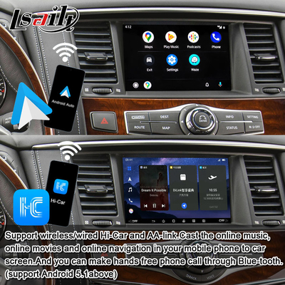 인피니티 QX80 QX56 닛산 파트롤 20100-2021 무선 카플레이 인터페이스, 유튜브