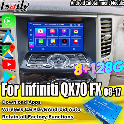 인피니티 QX70 FX35 FX37 2008-2017 통합 무선 카플레이, 안드로이드 오토용 안드로이드 멀티미디어 인터페이스